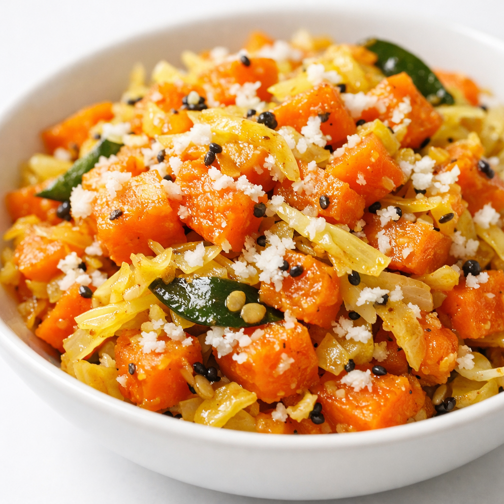 Carrot and cabbage with coconut