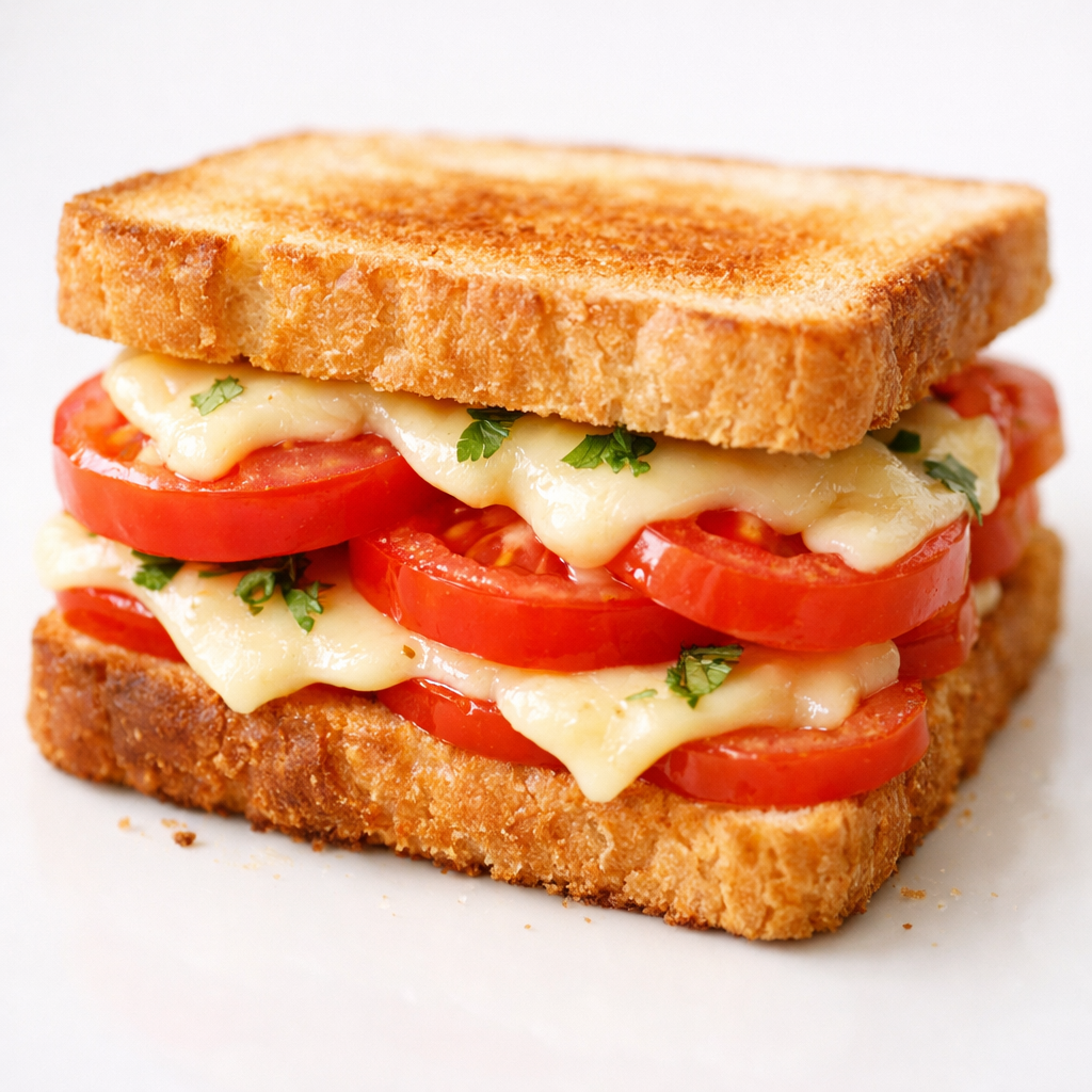 Cheese and tomato sandwich
