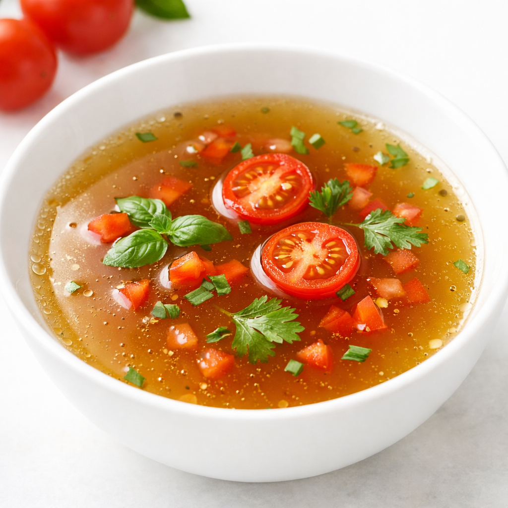 Clear tomato soup