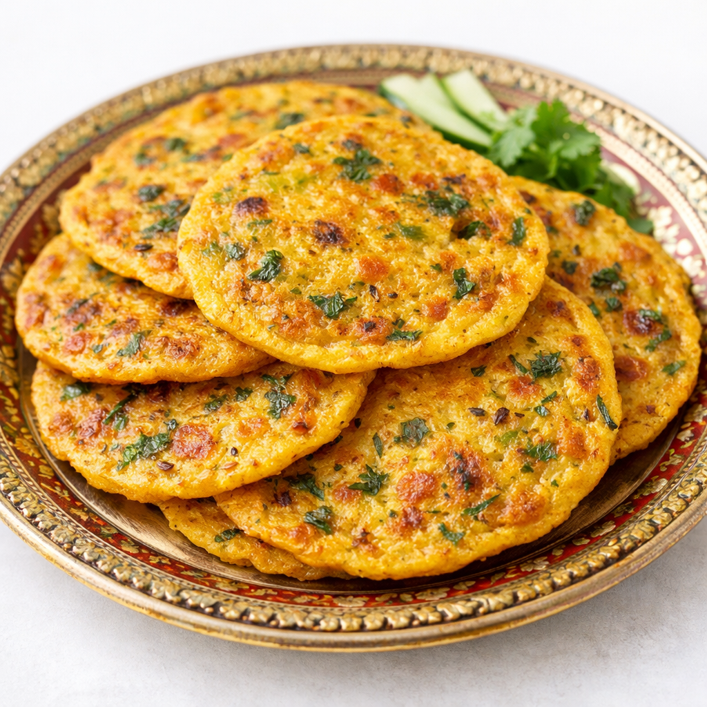 Gram flour and semolina chilla/cheela/savory pancake