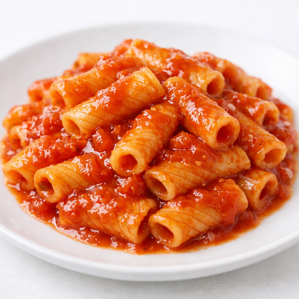 No meat pasta with tomato sauce