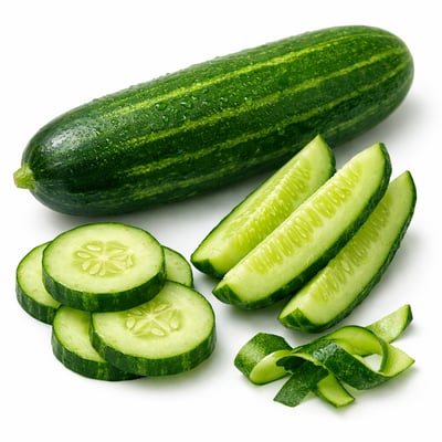With peel cucumber