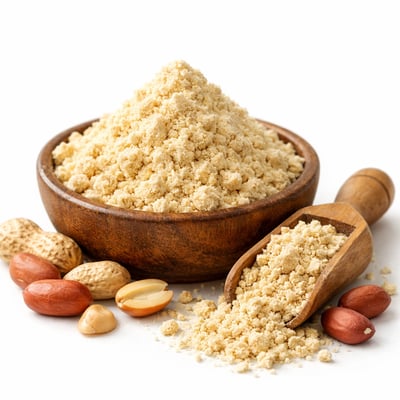 Low fat peanut flour