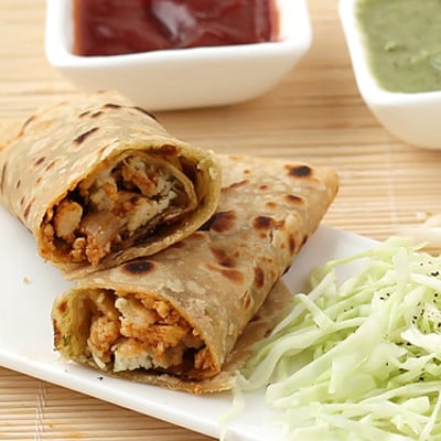 Homemade Paneer Wheat Wrap