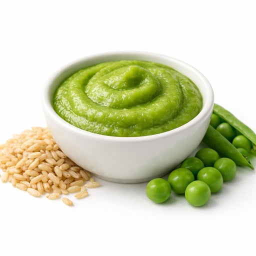Babyfood, peas and brown rice