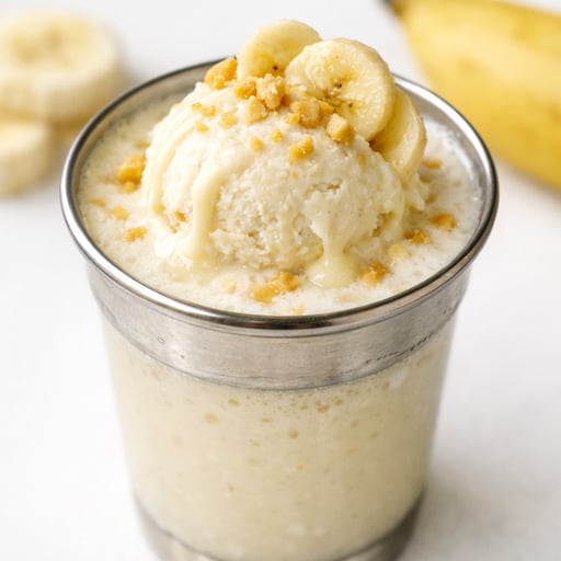 Banana milkshake with ice cream