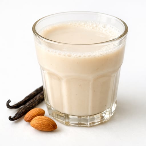 Beverages, almond milk, sweetened, vanilla flavor, ready-to-drink