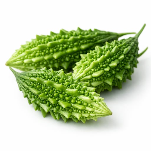 Bitter gourd, jagged, teeth ridges, elongate