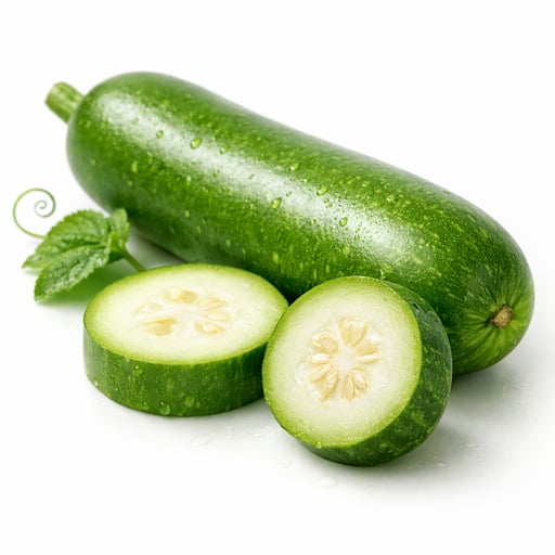 Bottle gourd, elongate, dark green