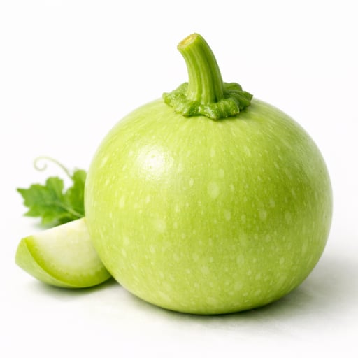 Bottle gourd, round, pale green
