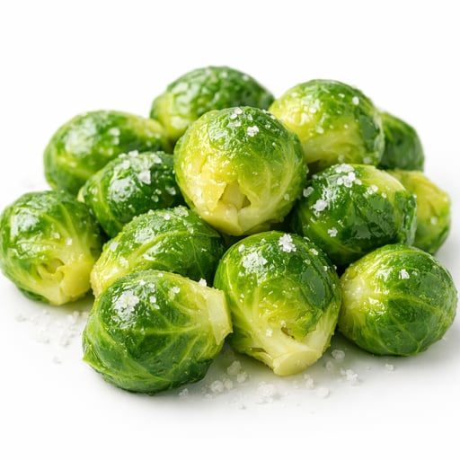 Brussels sprouts, cooked, boiled, drained, with salt
