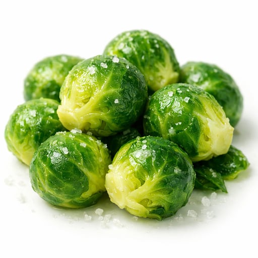 Brussels sprouts, frozen, cooked, boiled, drained, with salt