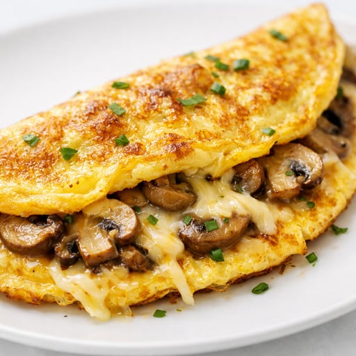 Cheese and mushroom omelette/omlet