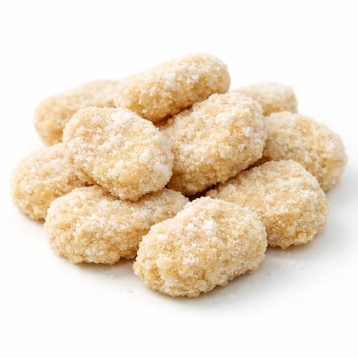 Chicken, nuggets, white meat, precooked, frozen, not reheated