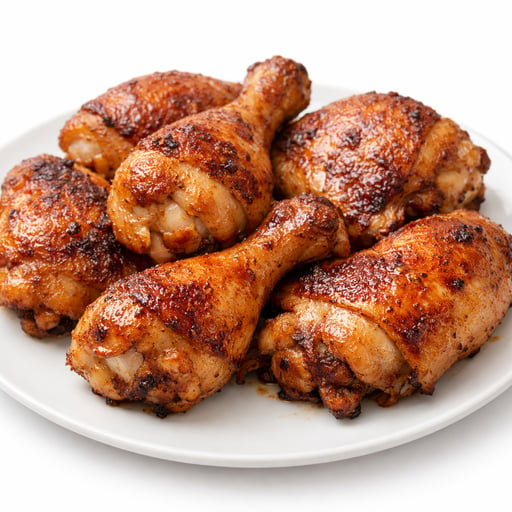 Chicken, skin (drumsticks and thighs), cooked, roasted