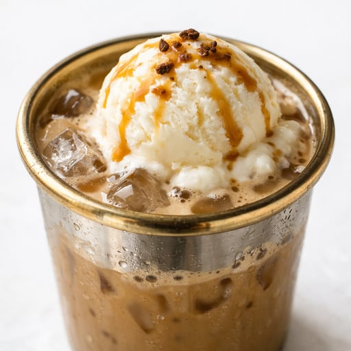 Cold coffee with ice cream