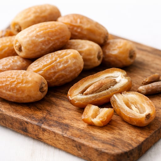 Dates, dry, pale brown