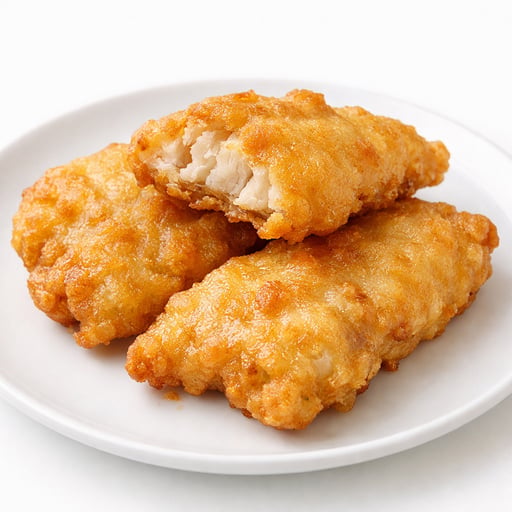 Fish, shark, mixed species, cooked, batter-dipped and fried