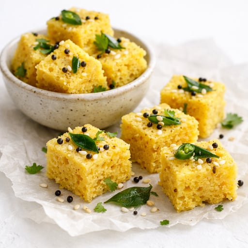 Gram flour and semolina dhokla
