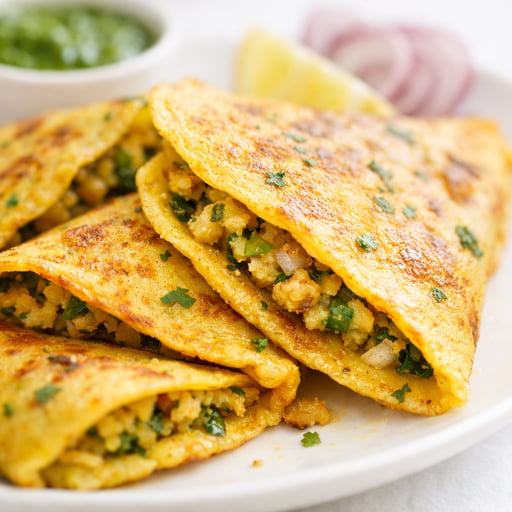 Moong dal stuffed cheela/chilla