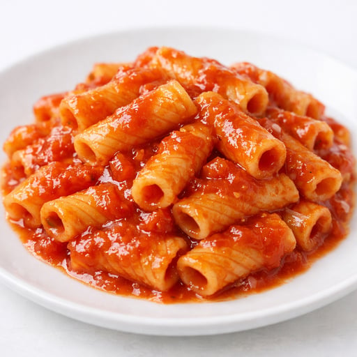 Pasta with tomato sauce, no meat, canned