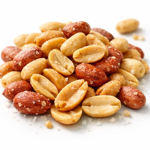 Peanuts, all types, dry-roasted, with salt
