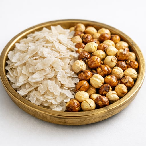 Rice flakes and roasted channa