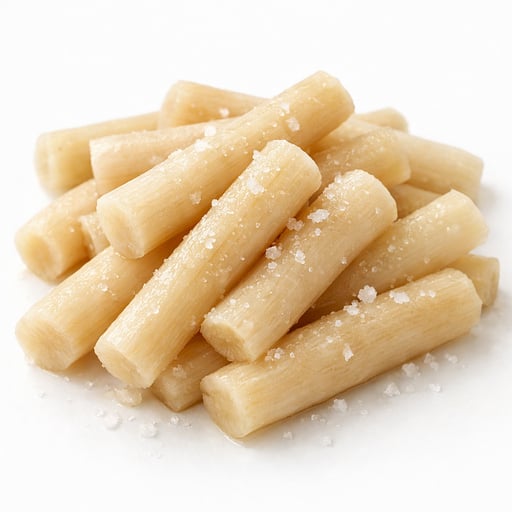 Salsify, cooked, boiled, drained, with salt