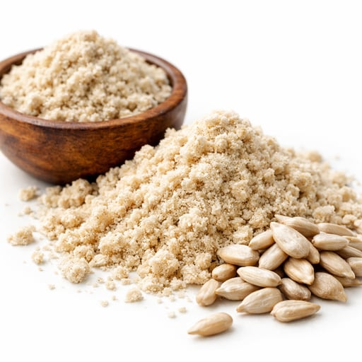 Seeds, sunflower seed flour, partially defatted