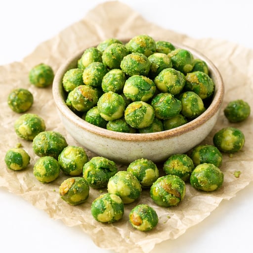 Snacks, peas, roasted, wasabi-flavored