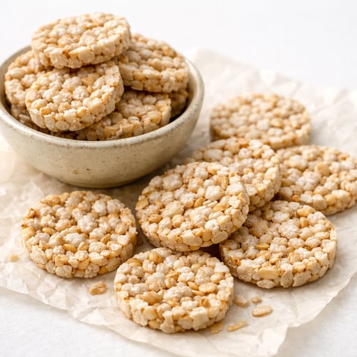Snacks, rice cakes, brown rice, multigrain, unsalted
