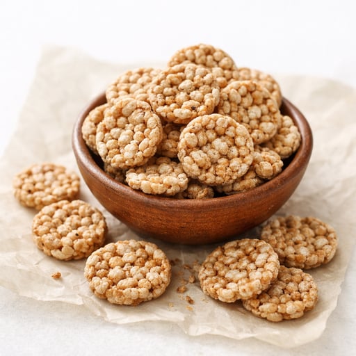 Snacks, rice cakes, brown rice, rye