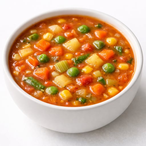 Soup, vegetable soup, condensed, low sodium, prepared with equal volume water