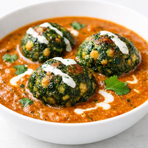 Spinach paneer kofta curry
