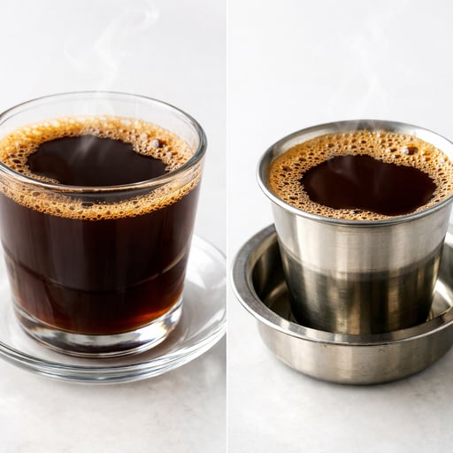 Steeped hot coffee