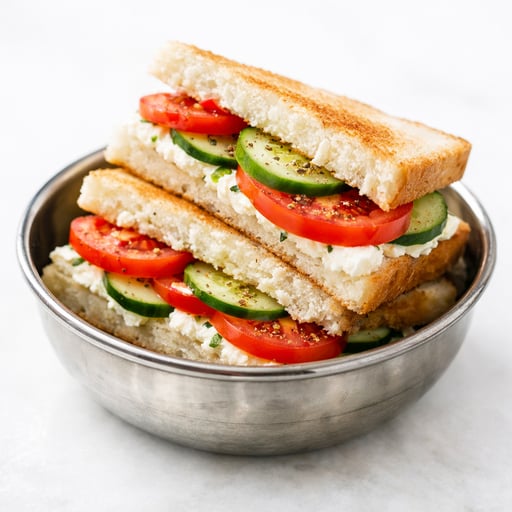 Tomato and cucumber sandwich