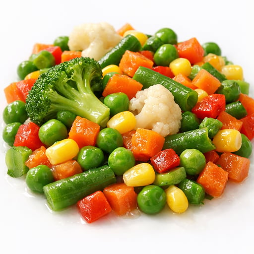 Vegetables, mixed, frozen, cooked, boiled, drained, without salt