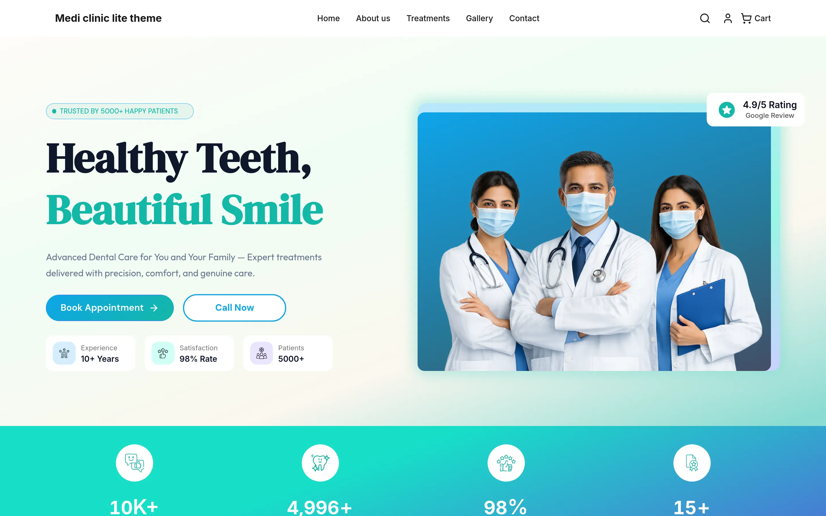 Modern Dental & Oral Care Theme — Homepage