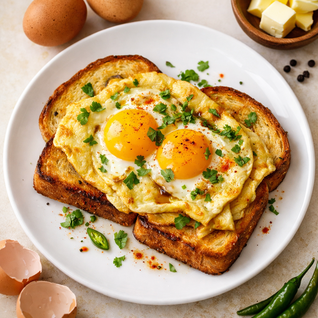 Butter double Egg Bread Omelette